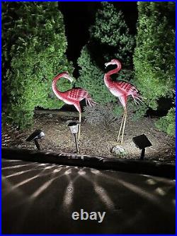 Large Pink Flamingo Garden Statues Metal Birds Sculpture Lawn Yard Patio Pool