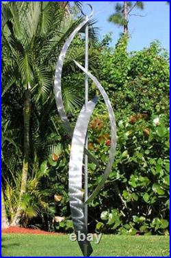 Large Silver Metal Sculpture Abstract Garden Statue Yard Art for Indoor/Outdoor