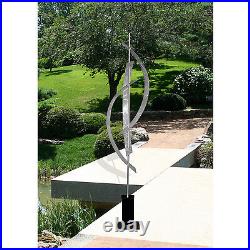 Large Silver Metal Sculpture Abstract Garden Statue Yard Art for Indoor/Outdoor