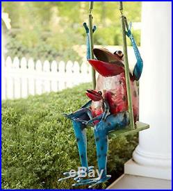 Large Swinging Frogs Metal Sculpture Yard Art