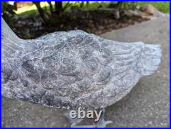 Large Vintage Pair Cast Bronze Metal Goose Garden Decor Statues Sculptures