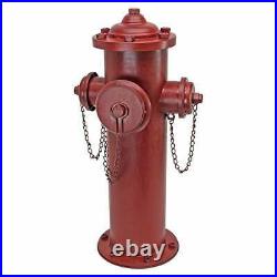 Large Vintage Red Fire Hydrant Plug Sculpture Metal Replica Retro Yard Statue