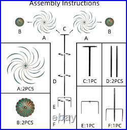 Large Wind Spinner Metal Doubles Outdoor Sculptures Garden Yard Lawn Decoration