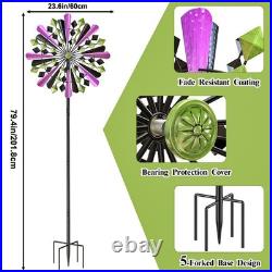 Large Wind Spinners Outdoor, 23.6 W x 79.4 H Metal Yard Wind Sculptures, 36