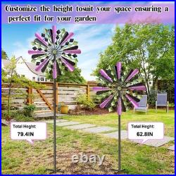 Large Wind Spinners Outdoor, 23.6 W x 79.4 H Metal Yard Wind Sculptures, 36