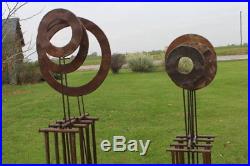 Large Wrought Iron Pendulum Yard Sculpture Rustic Metal