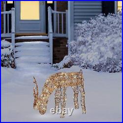 Led Lighted Reindeer Family Sculpture Deer Buck Doe Outdoor Christmas Yard Set