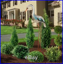 Life Size Garden Crane Sculpture Lawn Ornament Yard Art Realistic Metal Bird LG