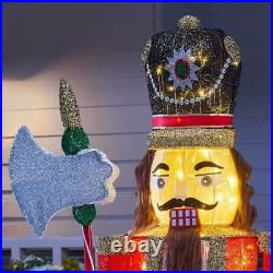 Life Size Nutcracker Soldier Holiday Yard Christmas Sculpture LED Outdoor Decor