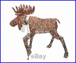 Lighted Brown Moose Sculpture Outdoor Christmas Decor Holiday Yard Art (46)