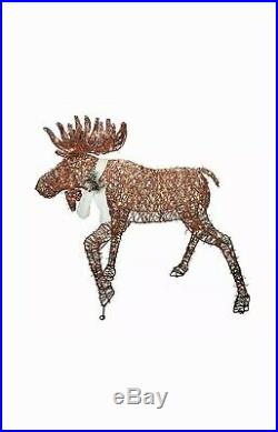 Lighted Brown Woodland Moose Sculpture Outdoor Christmas Decor Holiday Yard Art