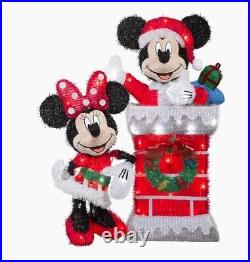 Lighted Disney Mickey & Minnie Mouse Sculpture Outdoor Christmas Decor Yard