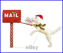 Lighted Dog Checking Mail Sculpture Outdoor Christmas Decor Holiday Yard Art