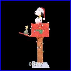 Lighted LED Tinsel Animated Snoopy Mailbox Outdoor Christmas Holiday Yard Decor
