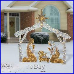 Lighted Nativity Scene Outdoor Yard Decorations Decor Porch Holiday Sculpture