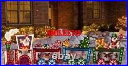 Lighted Santa Claus Christmas Train Outdoor Yard Decoration In Hand To Ship