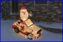 Lighted Santa In Car Sculpture Outdoor Christmas Decoration Holiday Yard Art