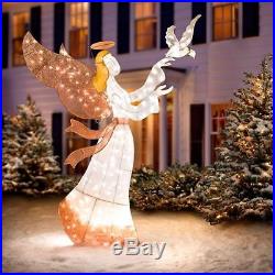 Lize Size Lighted Angel With Dove Christmas Outdoor Yard Decor Prelit Sculpture