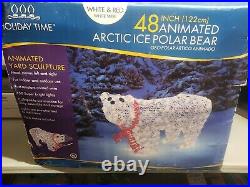 Lot of 2 Lighted Polar Bear Sculpture Outdoor Christmas Yard Decoration Lawn Pre