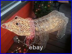 Lot of 2 Lighted Polar Bear Sculpture Outdoor Christmas Yard Decoration Lawn Pre