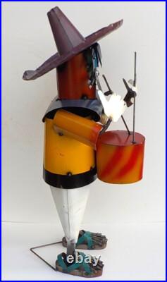 METAL ART MARIACHI SCULPTURE 33 TALL YARD ART MUSICIAN With DRUM