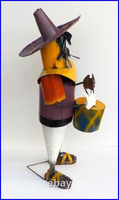 METAL ART MARIACHI SCULPTURE 33 TALL YARD ART MUSICIAN With DRUM