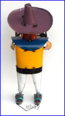 METAL ART MARIACHI SCULPTURE 33 TALL YARD ART MUSICIAN With DRUM