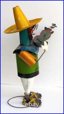 METAL ART MARIACHI SCULPTURE 33 TALL YARD ART MUSICIAN With FIDDLE VIOLIN