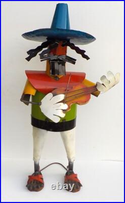METAL ART MARIACHI SCULPTURE 33 TALL YARD ART MUSICIAN With FIDDLE VIOLIN