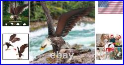 Majestic Bald Eagle Metal Outdoor Statue