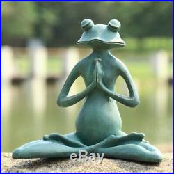 Meditating Yoga Frog Garden Sculpture Cast Resin Yard Art Outdoors