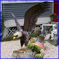 Metal Bald Eagle Garden Statue Outdoor Large Bird Metal Yard Lawn Art Sculpture
