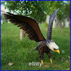 Metal Bald Eagle Garden Statue Outdoor Large Bird Metal Yard Lawn Art Sculpture