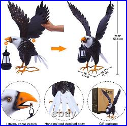 Metal Bald Eagle Large Outdoor Statues, Yard Decorations Outdoor Garden Sculpture