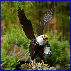 Metal Bald Eagle Large Outdoor Statues, Yard Decorations Outdoor Garden Sculpture