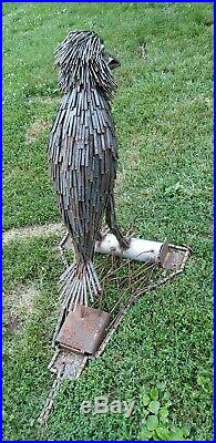 Metal Bird Art Yard welded metal Sculpture by Artist welderartist