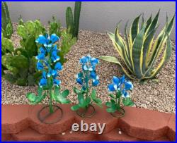 Metal Bluebonnet Flower Yard Art Garden Decor