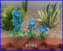 Metal Bluebonnet Flower Yard Art Garden Decor