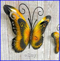 Metal Butterfly Wall Sculpture Fence Art Yard Indoor/Outdoor Lawn Garden Decor