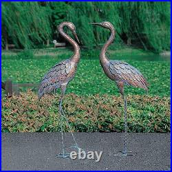 Metal Crane Heron Statue Art Accent Pond Decoy Patio Porch Lawn Garden Yard Bird