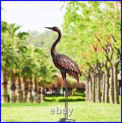 Metal Crane Patina Large Statue Sculpture Garden Decoration