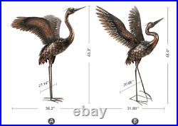 Metal Crane Statue Sculpture Indoor Bird Art Decor Office Home Heron Modern Yard