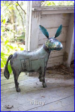 Metal Donkey Yard Art Donkey Statue Sculpture Recycled Metal Donkey