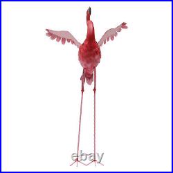 Metal Flamingo Garden Statue Decor Lawn Yard Sculpture Bird Red Freestanding NEW