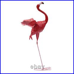 Metal Flamingo Garden Statue Decor Lawn Yard Sculpture Bird Red Freestanding NEW