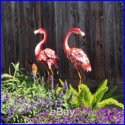 Metal Flamingo Garden Statues Large Bird Sculptures Outdoor Patio Decor Yard Art