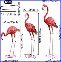 Metal Flamingo Garden Statues Large Red Flamingo Yard Art Outdoor Sculptures for