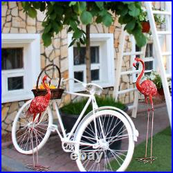 Metal Flamingo Garden Statues Large Red Flamingo Yard Art Outdoor Sculptures for