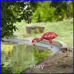 Metal Flamingo Garden Statues Large Red Flamingo Yard Art Outdoor Sculptures for