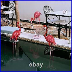 Metal Flamingo Garden Statues Large Red Flamingo Yard Art Outdoor Sculptures for